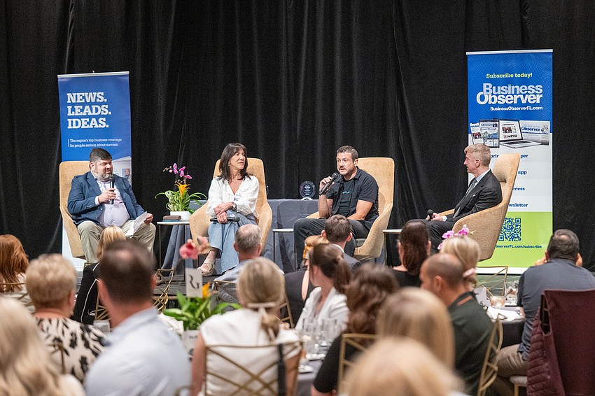 The panel, moderated by Business Observer Managing Editor Mark Gordon, included winners Joy Gendusa with PostcardMania; Eric Foster with Tenex; and David Diamond with DeAngelis Diamond.