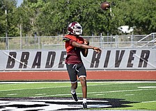Rising senior quarterback Louisen Desinor will start under center for Braden River High football in the fall. This spring was his opportunity to strengthen bonds with the playmakers around him.