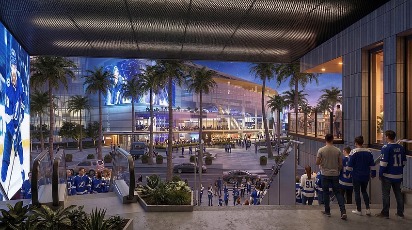 A rendering of Water Street Tampa’s planned entertainment district. A rendering of Water Street Tampa’s planned entertainment district.