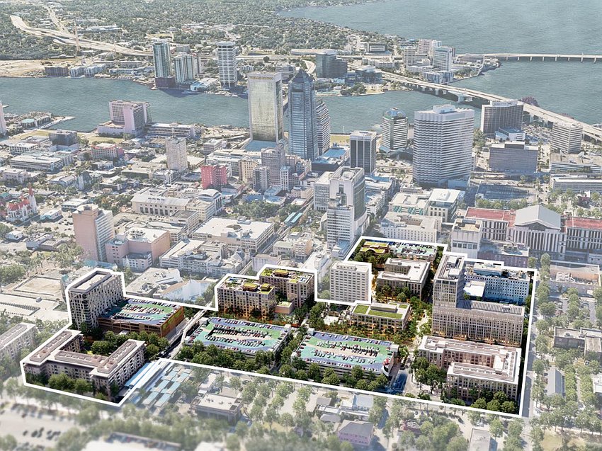 A rendering of the Pearl Square development in Downtown Jacksonville. A rendering of the Pearl Square development in Downtown Jacksonville.