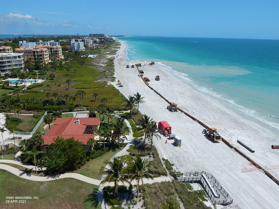 Longboat Key’s most recent beach renourishment project occurred in 2021, with the next round of sand-placing scheduled in 2028.