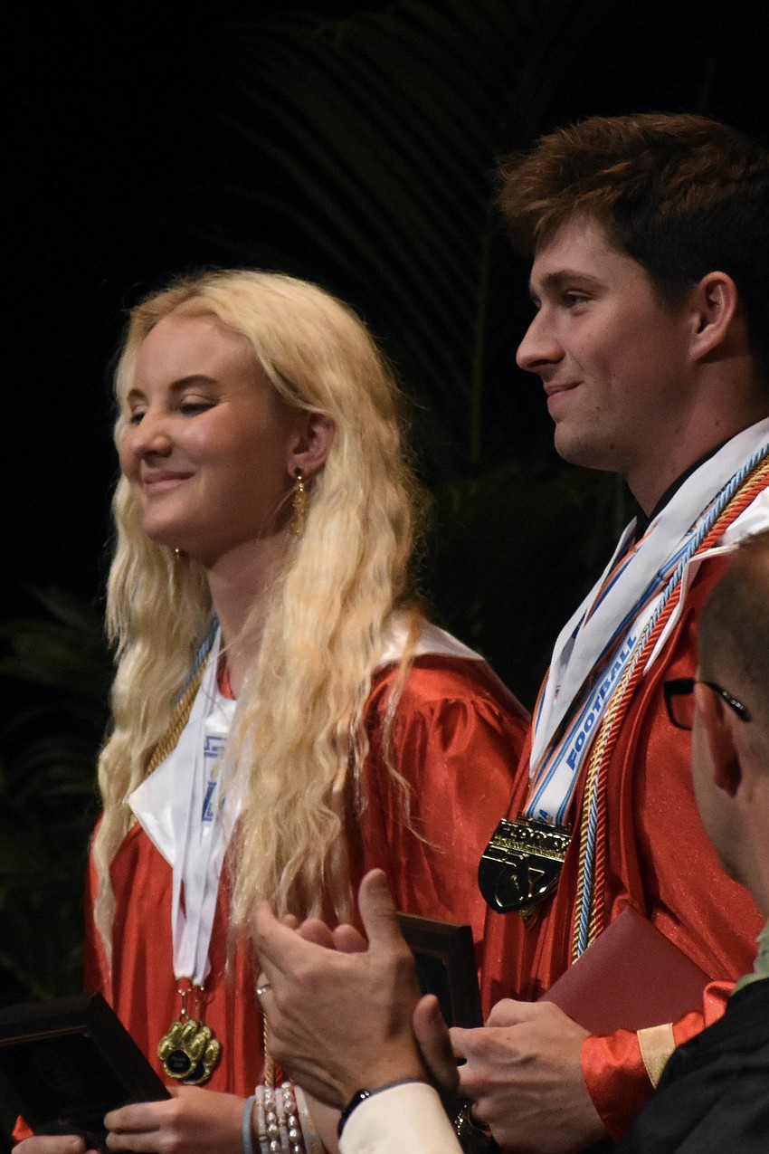 The Outstanding Senior Award was presented to Lucia del Valle and Mason Jordan.