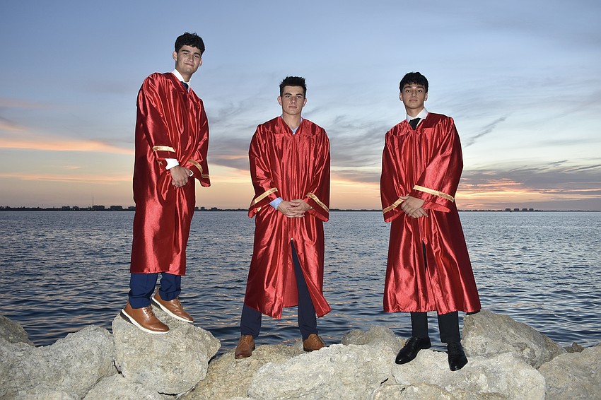 Tim Montenegro, Joey Antonucci and Logan Patel celebrate new horizons.