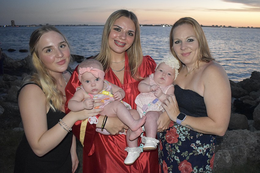 Kayanna Rowell celebrates with her niece Starrlyn Croft, sister Zarra Rowell, sister Larayaa Croft and mother Jenna Croft.