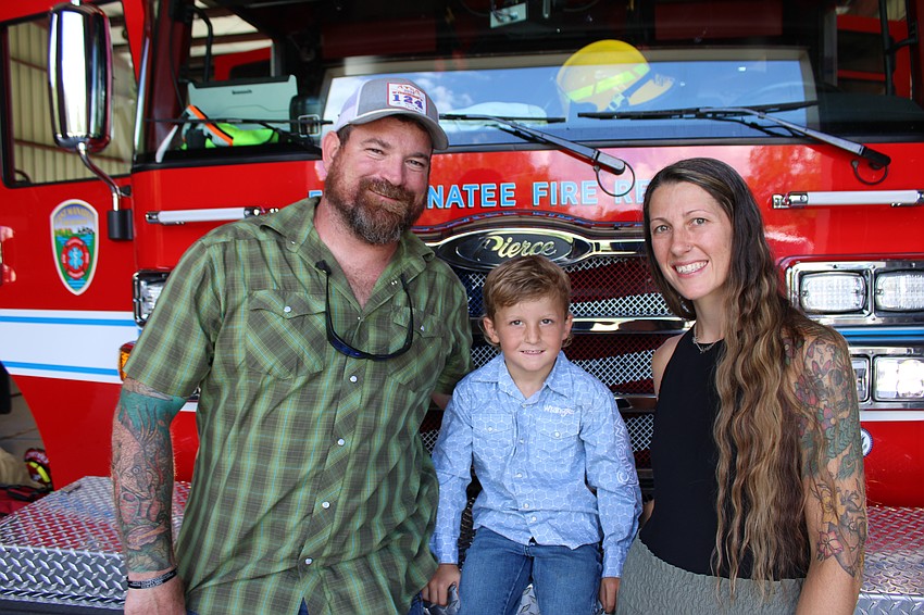 Cody, Harry and Allee Noordzy visit Station 12 in Myakka, where Harry was born five years ago.