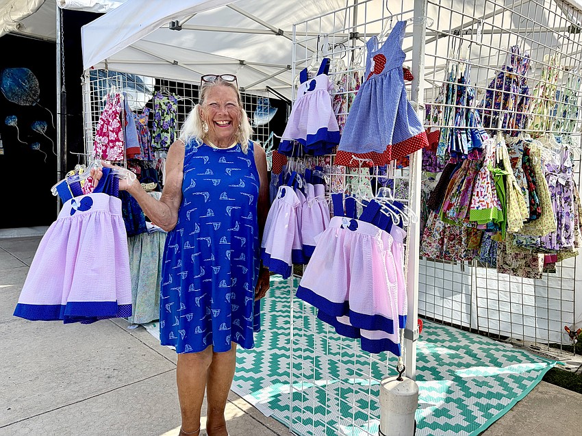 Janet Campagna brought an assortment of her Goody Gumdrops dresses to the St. Armands Fine Art Festival.