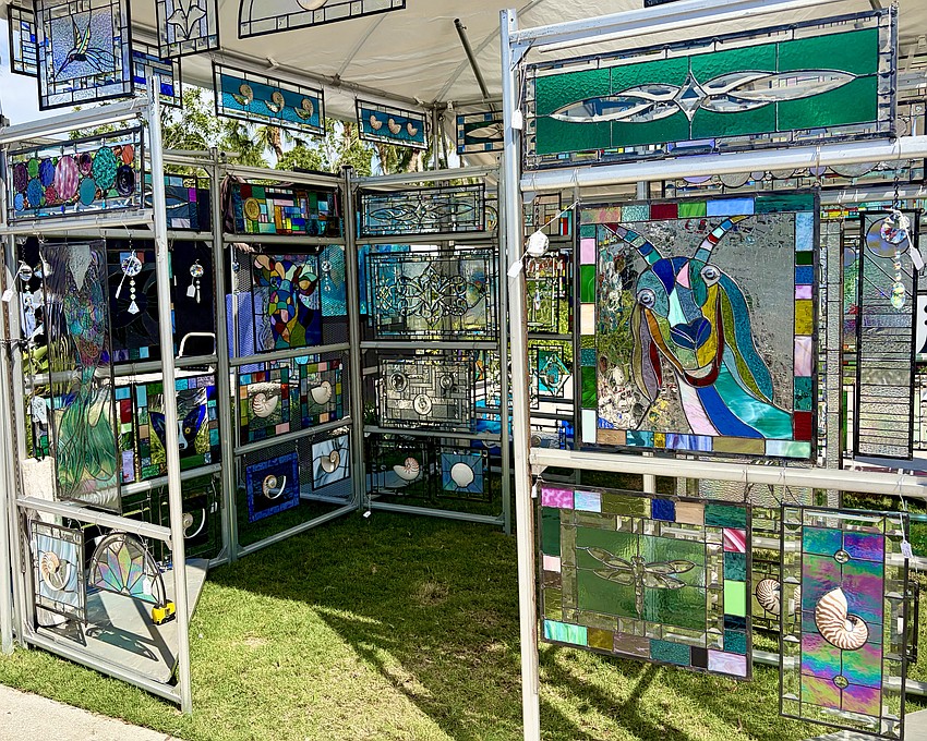 From goat faces to pink Cadillacs, the stained glass pieces from Classic Glass Studios brought a whimsical touch to the St. Armands Fine Art Festival.