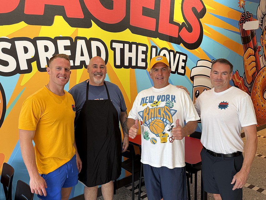 From left, Augie DeBiase, Robert Goldberg, Mark DeBiase and Andrew Maider at the new concept they call 