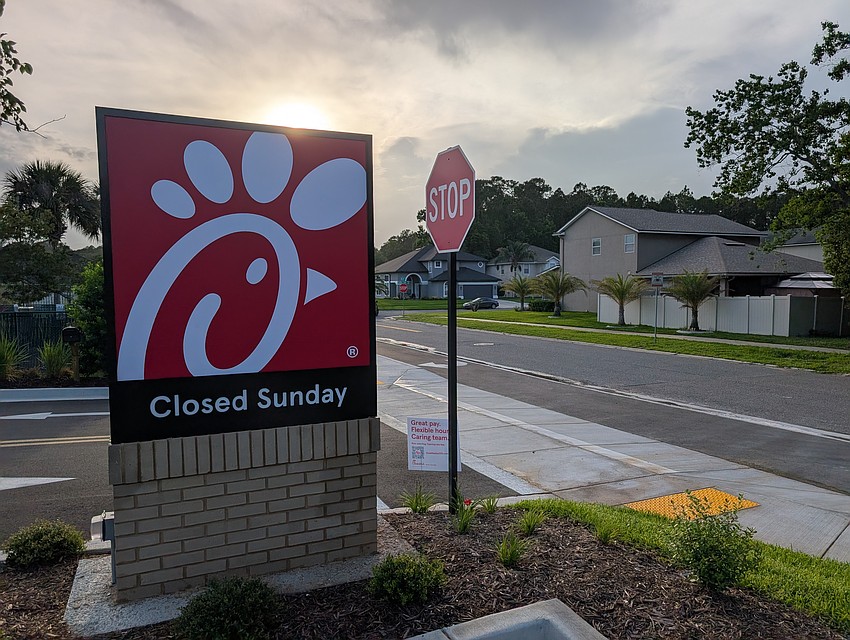 The entrance to the Chick-fil-A Duval Station in North Jacksonville is near homes in the North Creek subdivision. The restaurant entrance is along Lady Lake Road. The entrance to the Chick-fil-A Duval Station in North Jacksonville is near homes in the North Creek subdivision. The restaurant entrance is along Lady Lake Road.