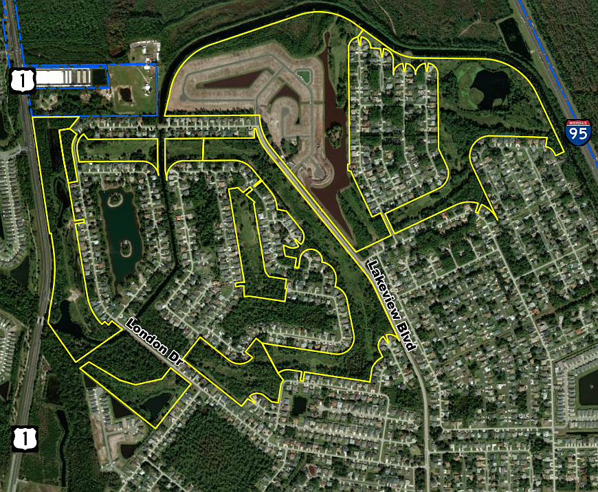 The Lakeview Estates development in Palm Coast's L Section. Courtesy of PLDRB meeting documents