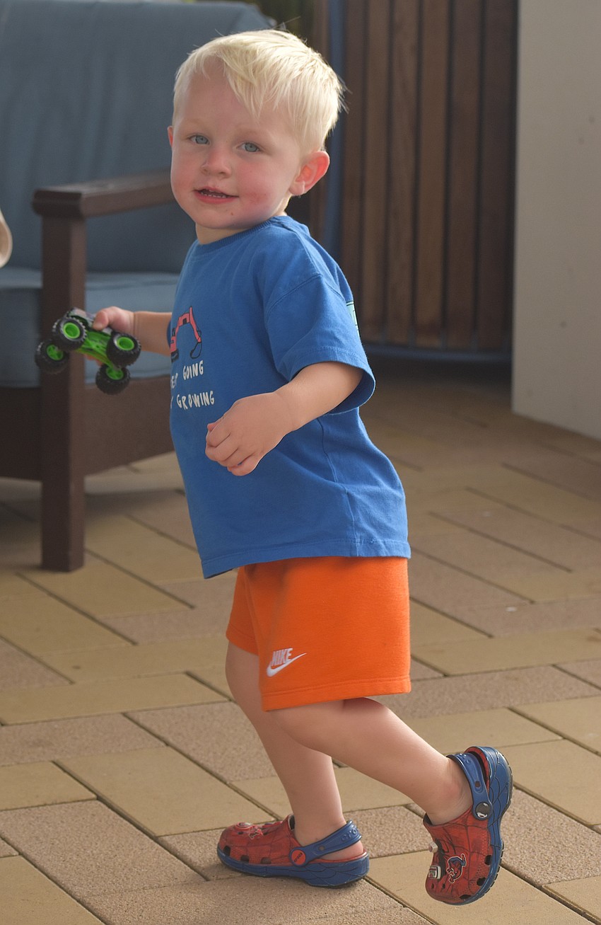 Lakewood Ranch's Tatum Turner, 2, combines his love of trucks and dancing at the last Ranch Nite Wednesdays of the season May 27.