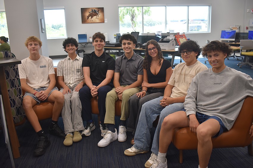 The Lakewood Ranch Leos Club leadership includes David Debek, Chase Lerner, Ethan Zimmerman, Tyler LaPlaca, Laura Salerno, Adrian Pavon and  
Kai Krebs.