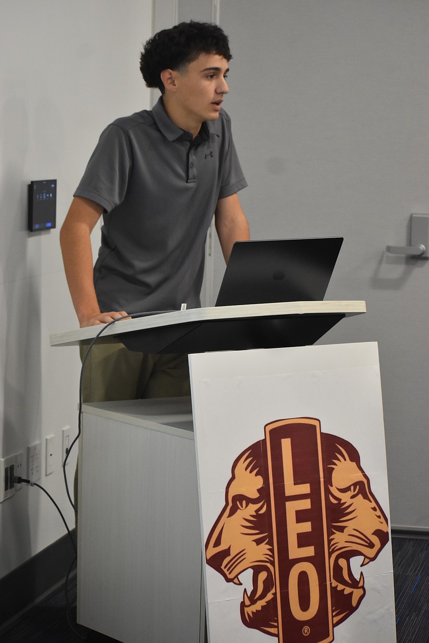 Tyler LaPlaca, an incoming junior at Lakewood Ranch Preparatory Academy, saw an opportunity when there wasn't a local Leos Club and started his own.