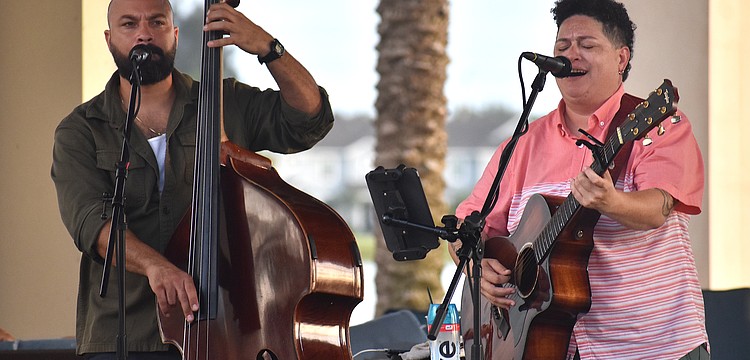For the final Ranch Nite Wednesdays of the season, Randy Bordon and Bri Rivera of the Bri Rivera Band perform for the crowd.