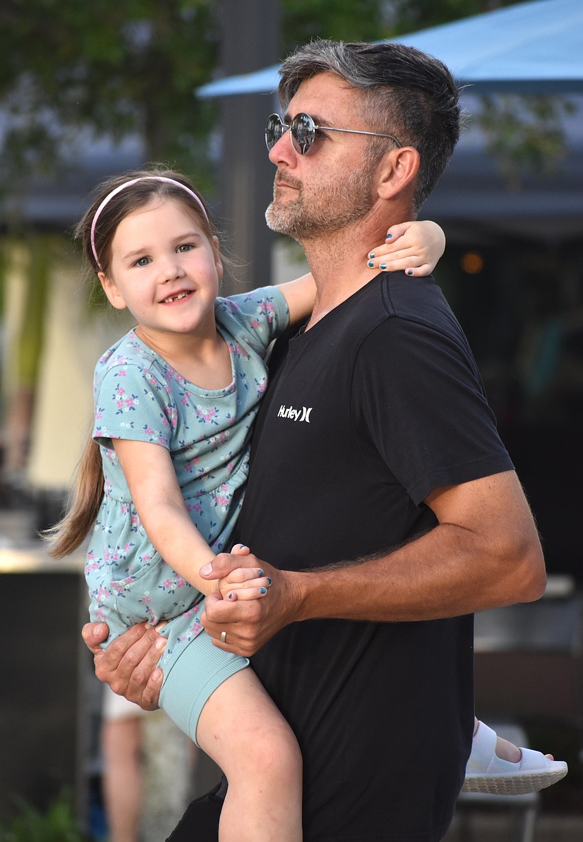 Sarasota's Liberty Lyon, 5, and her dad, Jack Lyon, came to Ranch Nite Wednesdays for the first time and couldn't help but dance.