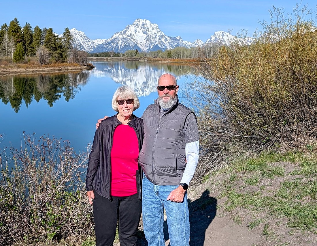 Joyce and Randy Rouse took in the beauty of Mount Moran.