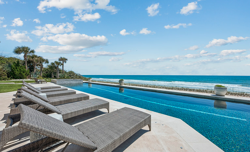 The oceanfront pool of the home of Marcus Lemonis, star of Fox's The oceanfront pool of the home of Marcus Lemonis, star of Fox's
