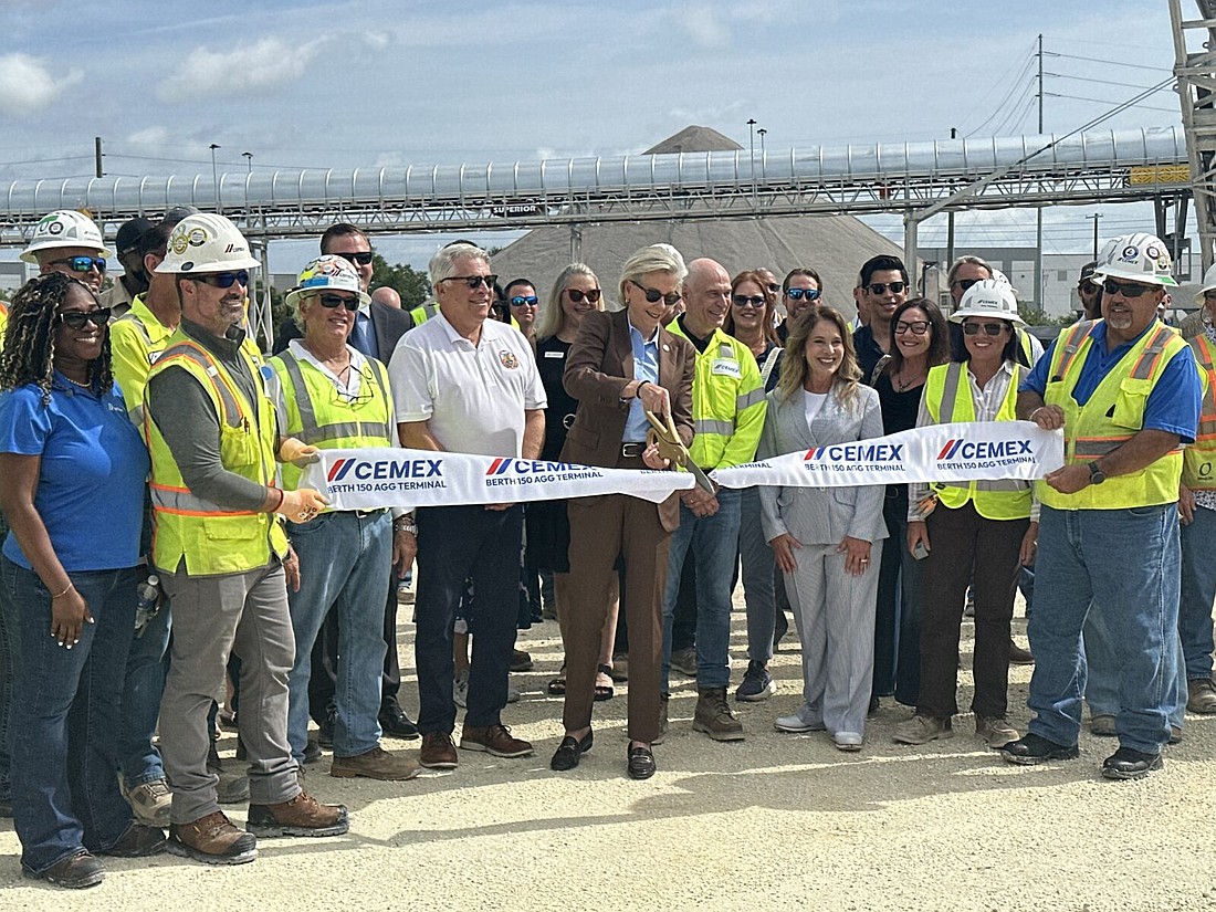 Tampa Mayor Jane Castor and team members from Cemex US and Port Tampa Bay celebrate the completion of the newly expanded Cemex Aggregate Terminal at Port Tampa Bay on May 28, 2026.