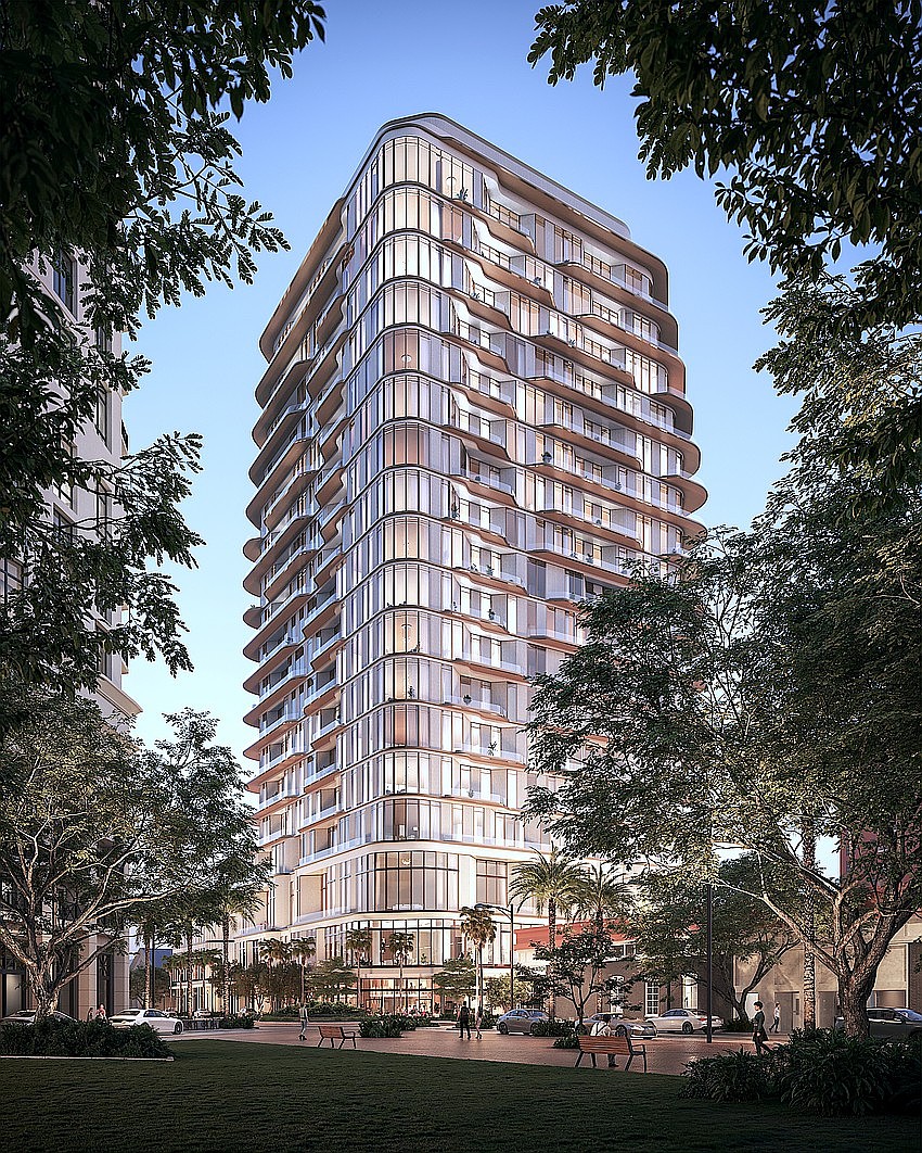 The Waldorf Astoria Residences Sarasota will be at the intersection of Main Street and Pineapple Avenue.