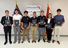 U.S. Rep. Vern Buchanan's appointments to U.S. service academies for the fall include (from left) Micah Pubillones, Lakewood Ranch High graduate Jack Crosbie, Caine Cokkinias, Hunter Wilk, Dax Morgan, Caitlin Nguyen, and John Wheaton.