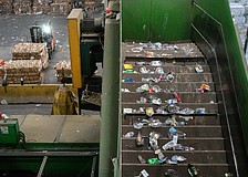 Plastic bottles have been separated from other recyclables as they travel along a conveyor line at the Circular Services materials recovery facility in Sarasota.