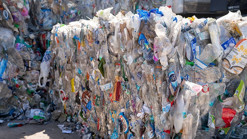 After PET is separated and baled, there can still be contamination like bottle lids, labels, beer cans and other metals. Mohawk Industries processes recycled material they purchase in order to remove those contaminants before turning PET into carpeting.