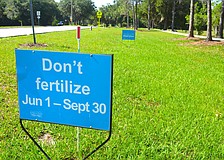 Municipalities across the region limit fertilizer use during the summer to protect local waterways.