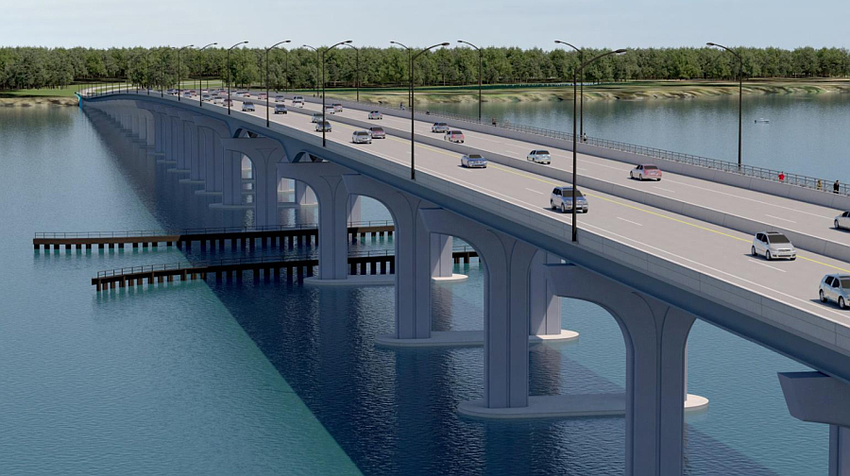 A rendering of the Black Creek Bridge that is under construction near the Lake Asbury community. It is expected to be completed in late 2026.