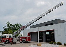 Longboat Key Fire Rescue has two ladder trucks that can reach 75 feet, including this Sutphen engine built in 2020, which serves as the primary engine at Fire Station 92.