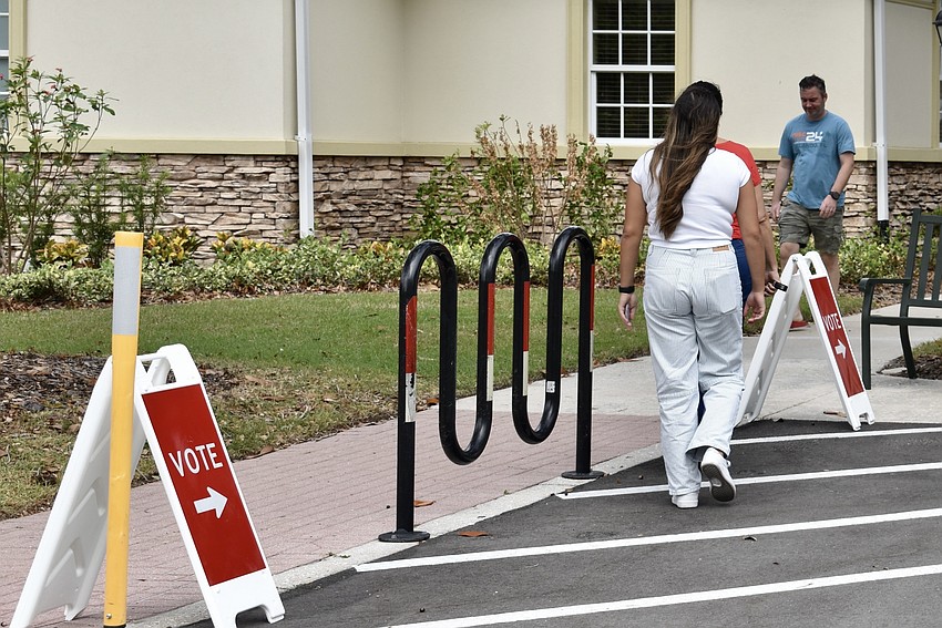 Voters stream in and out of Lakewood Ranch Town Hall during the 2024 general election. However, many Manatee County races are won or lost during the primary election. Voters stream in and out of Lakewood Ranch Town Hall during the 2024 general election. However, many Manatee County races are won or lost during the primary election.