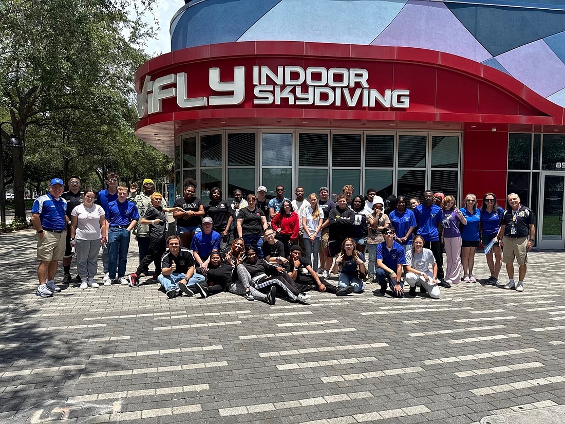 Mainland High School Air Force Junior ROTC program recently went indoor skydiving at iFLY in Orlando. Courtesy photo