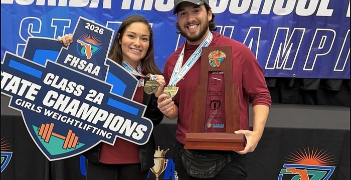 Ashley Avellan-Knutson (left) will lead Braden River girls weightlifting into a new era following the departure of former coach Jordan Borges (right).