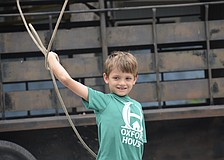 Daniel Bitter, 7, tosses the lasso.