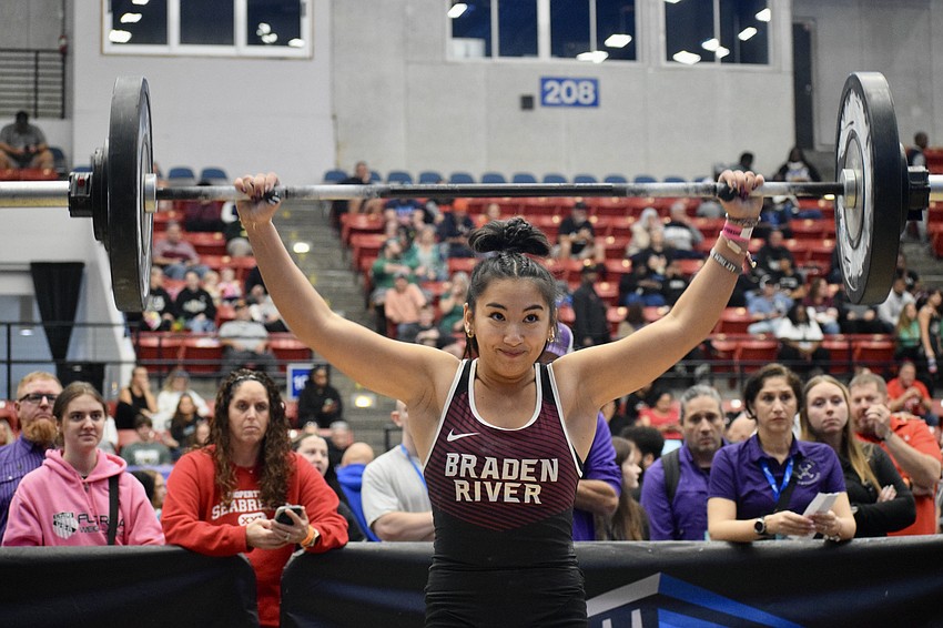 Payton Mangay-Ayam is the most decorated lifter in program history and was the undisputed 2A state champion at 129 pounds in 2025-26. Alongside Jordan Borges, Ashley Avellan-Knutson had a hand in coaching her. Payton Mangay-Ayam is the most decorated lifter in program history and was the undisputed 2A state champion at 129 pounds in 2025-26. Alongside Jordan Borges, Ashley Avellan-Knutson had a hand in coaching her.