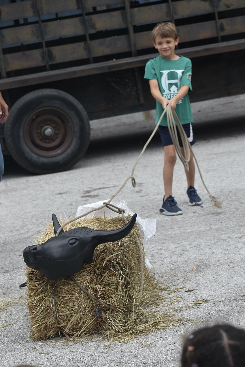 Daniel Bitter, 7, makes a successful toss.