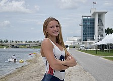 Olivia Mulliner sits in the first seat of the Youth Women's Eight for Sarasota Crew — a change in position made after the boat's fourth-place finish at the USRowing Southeast Youth Championships.