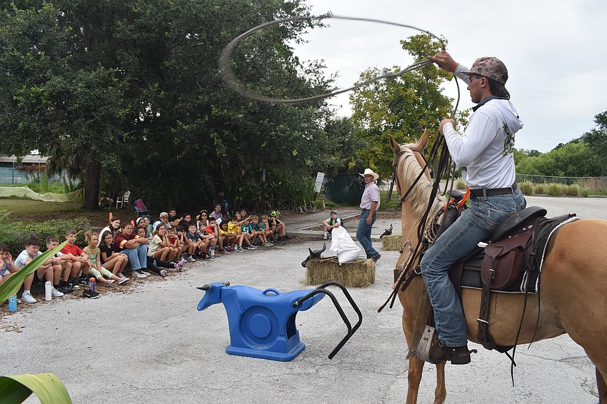 Chase Martin demonstrates the lasso.