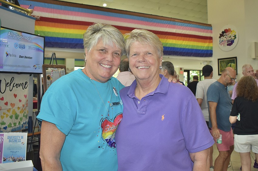 Laine Morgan and Terri Gable enjoy the event.