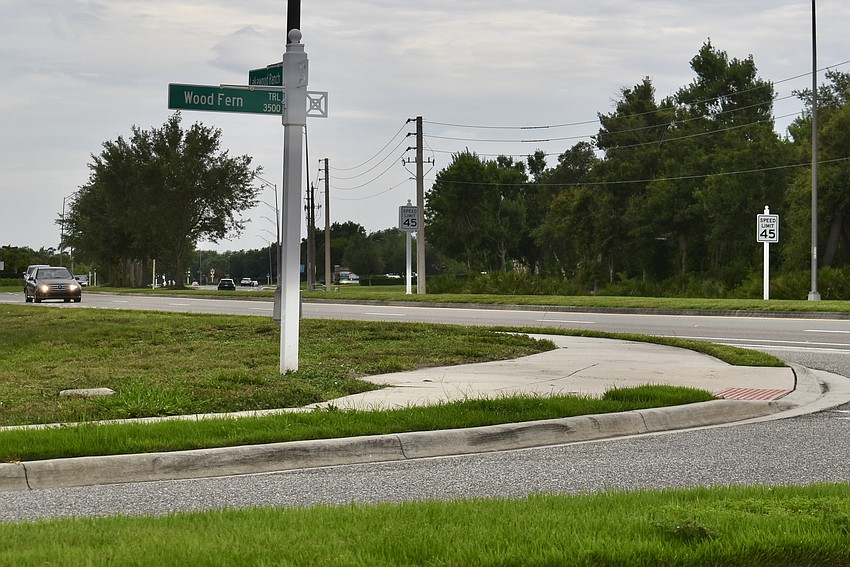 A traffic signal is being installed at the intersection of Lakewood Ranch Boulevard and Wood Fern Trail because of high traffic volumes during peak travel times.