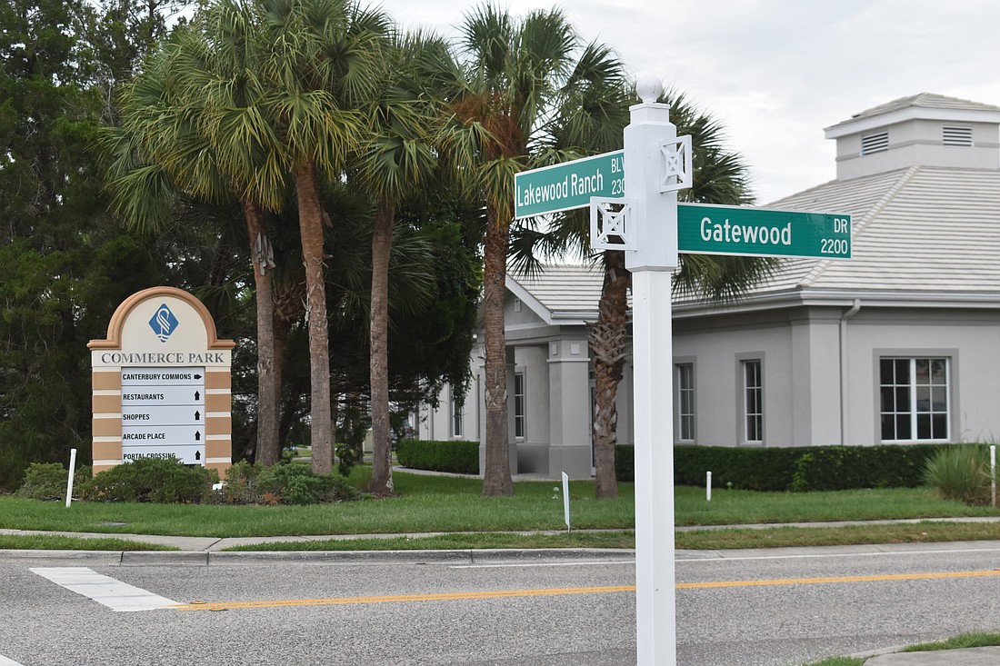 The installation of span wire traffic signals on Lakewood Ranch Boulevard at the intersections of Gatewood Drive and Wood Fern Trail are two projects within Manatee County's "master vision" for speed management on Lakewood Ranch Boulevard between 44th Avenue East and State Road 64.