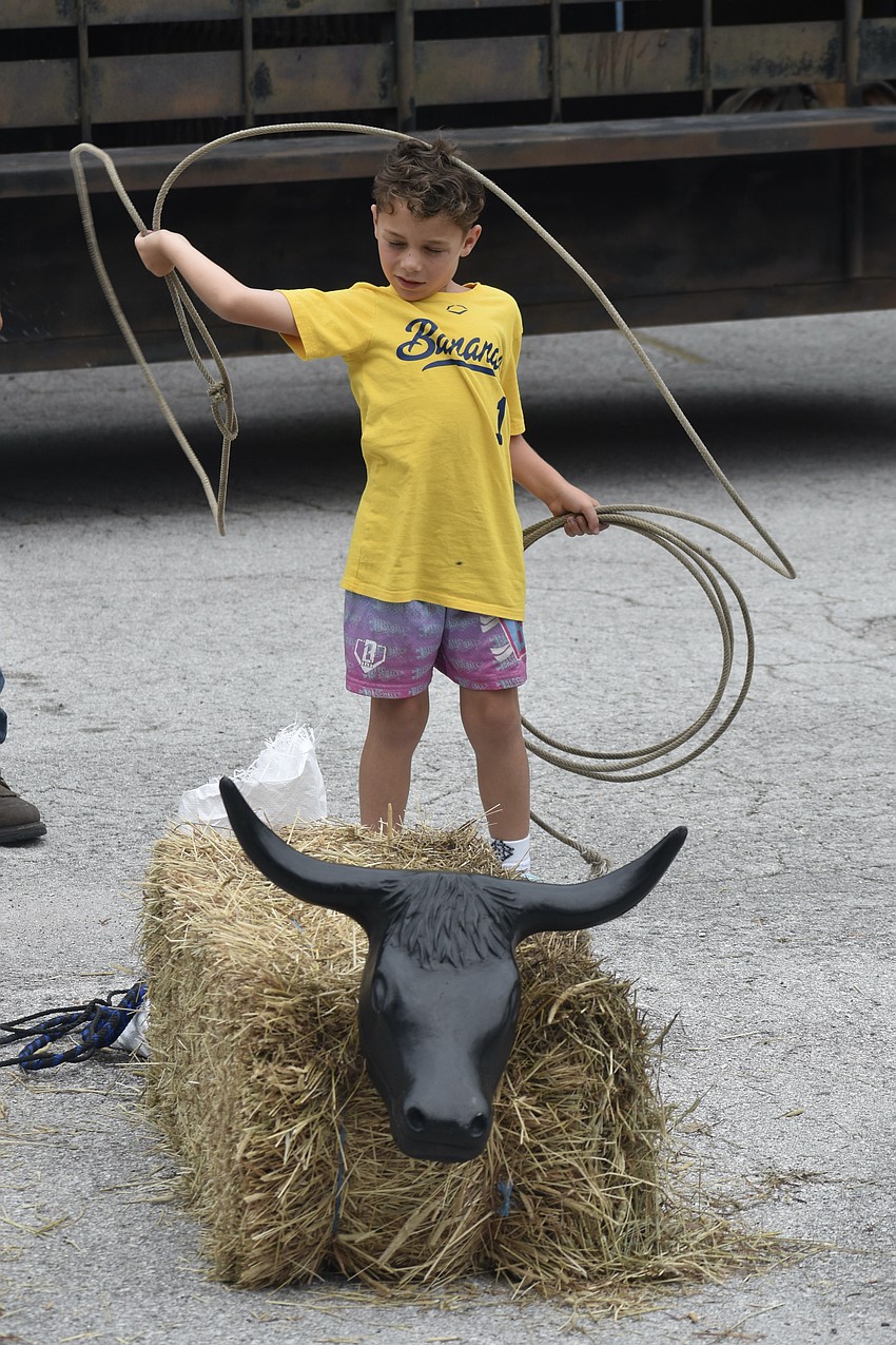 Clark Mast, 6, tries the lasso.