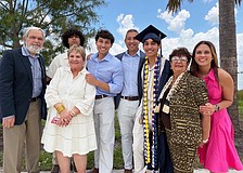 Family and friends helped Out-of-Door Academy graduate Caleb Rodriguez celebrate his academic accomplishments at the May 22 ceremony. Rodriguez will be departing Longboat Key to attend the University of Central Florida to study mechanical engineering.
