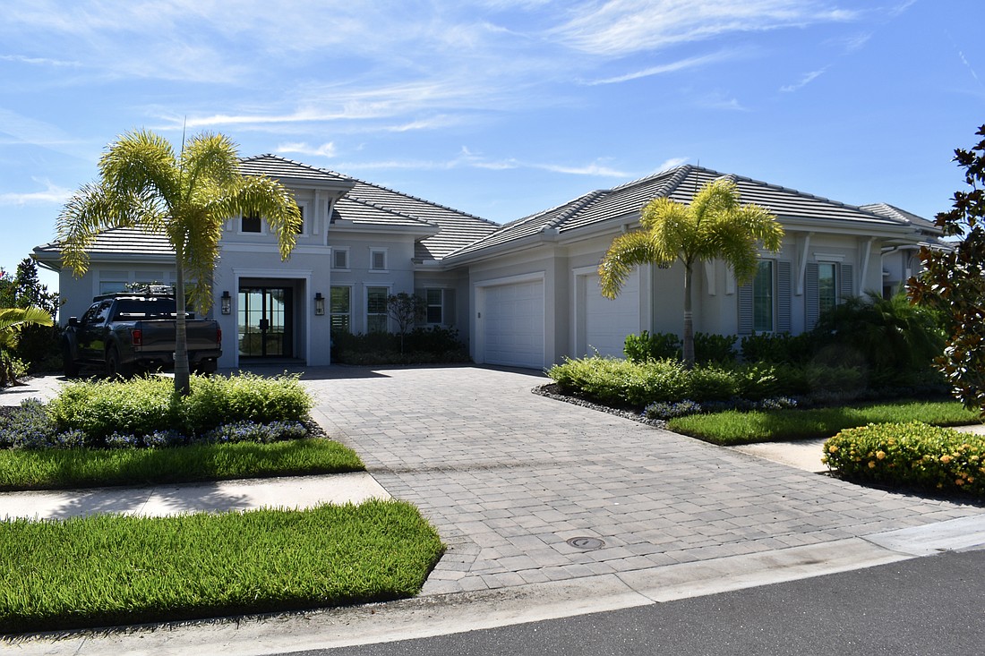 This home at 616 Blue Shell Loop in Wild Blue at Waterside sold for $3 million. Built in 2024, it has five bedrooms, four-and-a-half baths, a pool and 3,756 square feet of living area.