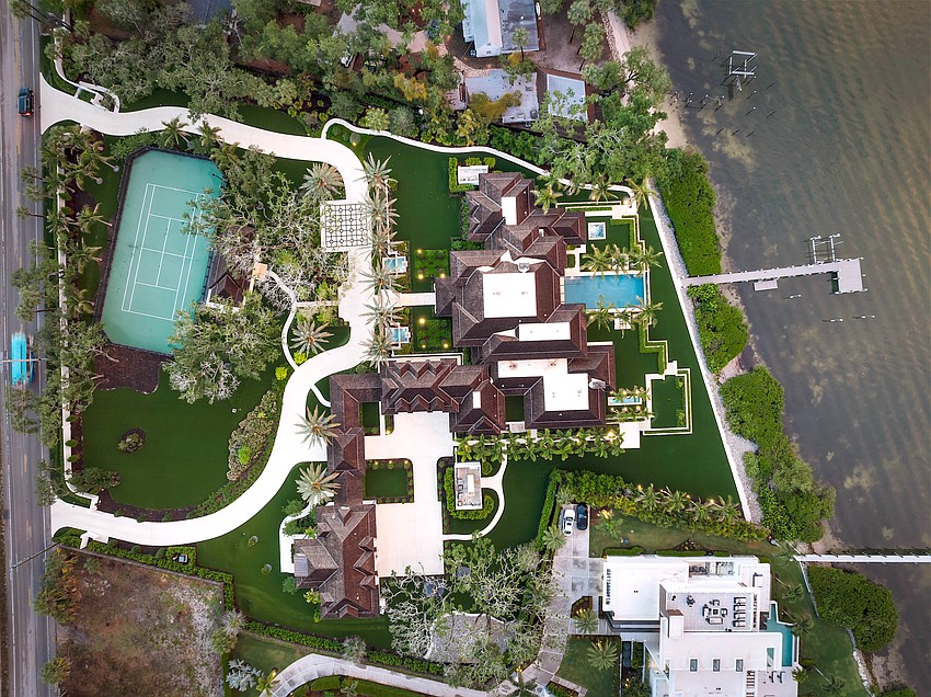 The Crystal Waters estate on Siesta Key covers nearly 3 acres along Little Sarasota Bay. The Crystal Waters estate on Siesta Key covers nearly 3 acres along Little Sarasota Bay.