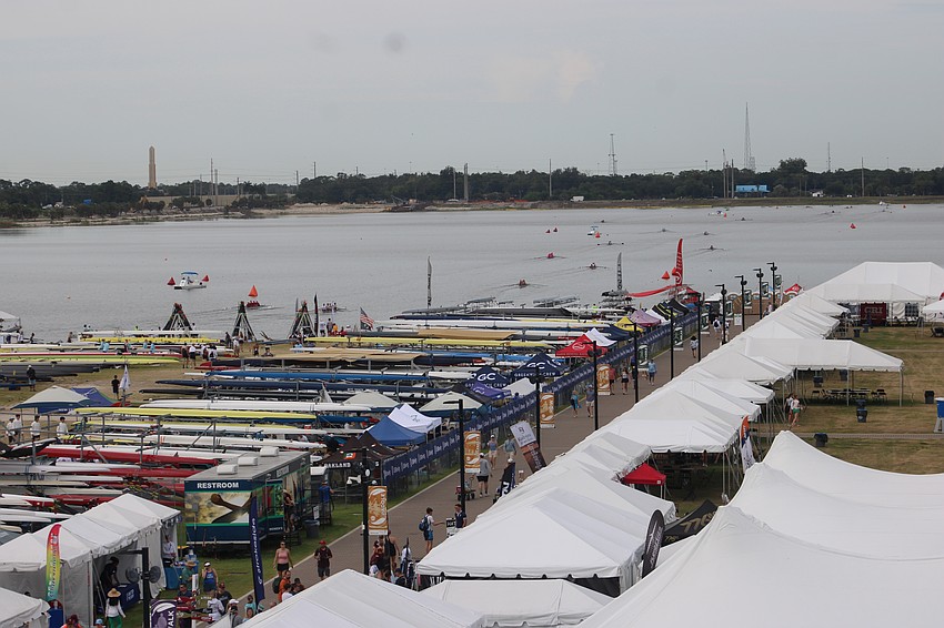 Nathan Benderson Park is stacked with boats and tents to host approximately 4,000 rowers for the USRowing Youth National Championships that runs through Sunday.