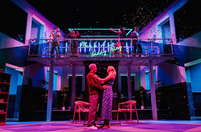 Most of the action in Asolo Repertory Theatre's "Lady Disdain" takes place in a studio where romantasy audiobooks are recorded.