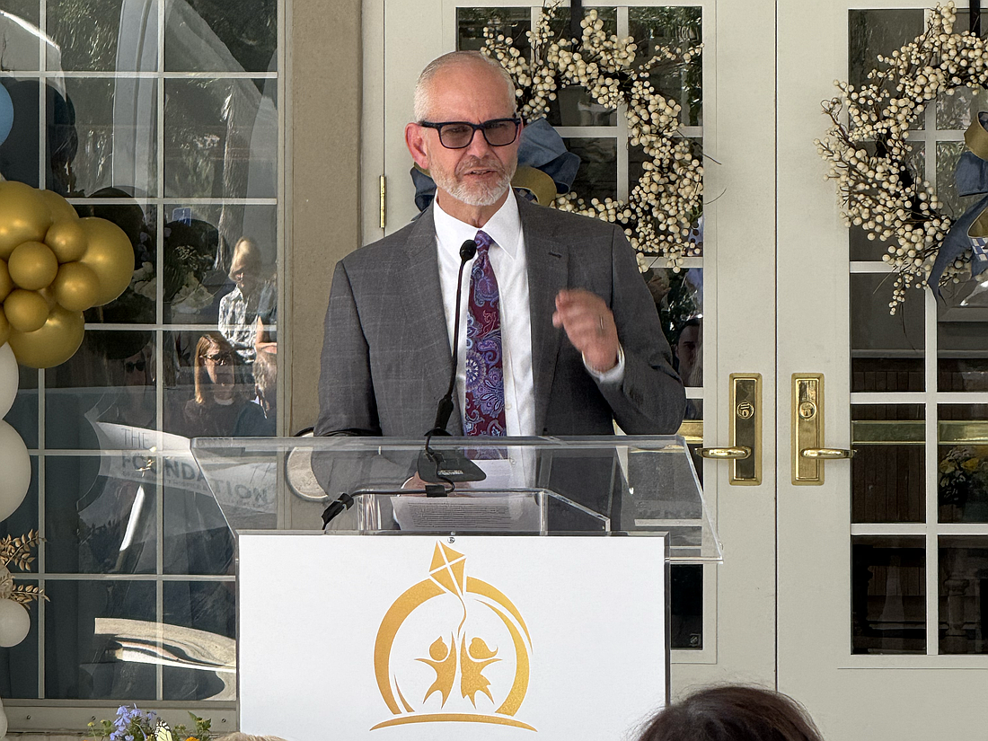 President and CEO of Community Hospice & Palliative Care of Northeast Florida Phillip Ward speaks June 11 at the ribbon cutting of the Dorion Family Pediatric Center.