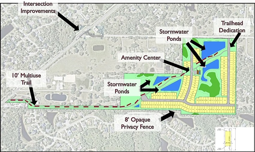 The proposal is to build 131 single family homes on 51.67 acres near the intersection of Rye Road and Waterline Road. The proposal is to build 131 single family homes on 51.67 acres near the intersection of Rye Road and Waterline Road.