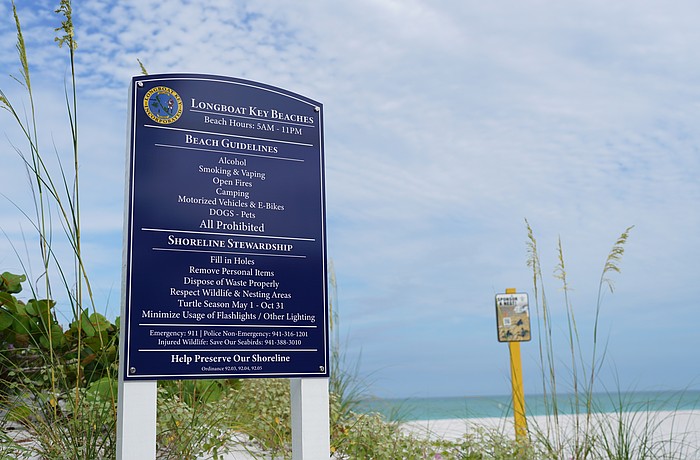 The town of Longboat Key has installed new signage at beach access points on the island.