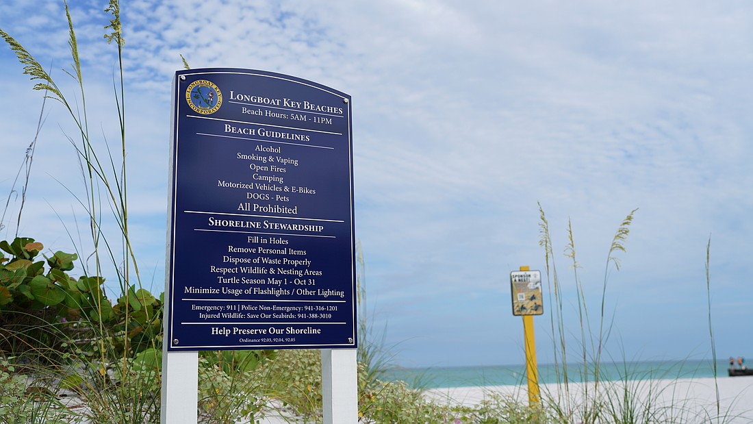 The town of Longboat Key has installed new signage at beach access points on the island.